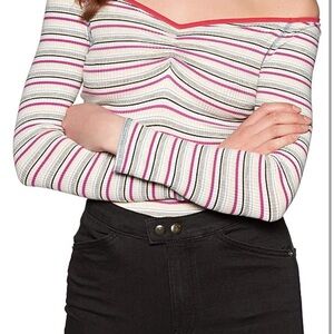 Free People Put Stripe On It Bodysuit Intimately Free People Long Sleeve V-Neck